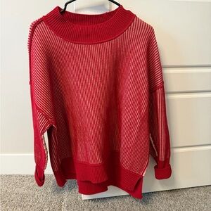 Red Striped Women's Sweater